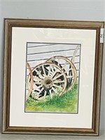 watercolor by A. Joosten "Wagon Wheels"
