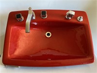 Retro Red Cast Iron Sink