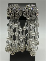 Brilliant 1940's Rhinestone & Crystal Earrings