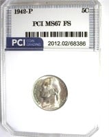 1942-P Nickel MS67 FS LISTS $450