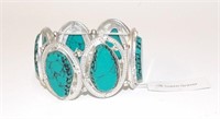 Susan Graver Large Turquoise Stretch Bracelet