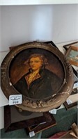 Antique print in oval frame
