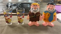 Vintage Fred+Barney Banks, Flintstone Glasses