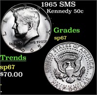 1965 SMS Kennedy Half Dollar 50c Grades sp67