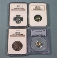 (4) Graded US Type Silver Coins