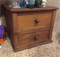 Small Wood Two Drawer Counter Cabinet