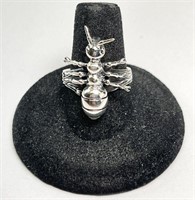 Solid Sterling Ant Ring (Unique) 6 Grams Size 8