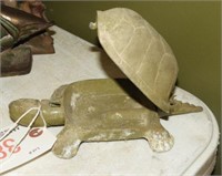 Vintage figural spring loaded snapping turtle