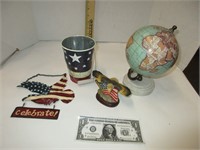 American flag celebration & globe set