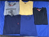 Group of Puma and Ralph Lauren men’s shirts