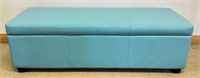 NEW MODERN LIFT TOP TEAL LONG BENCH W STORAGE