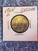 1964-D Silver Quarter Not CIrulated