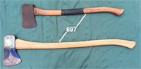 COLLINS COMMANDER single bit axe & small camp axe