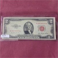 1953 Red Seal $2 dollar bill