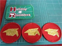 (4)NOS Holiday Rambler camper patches.