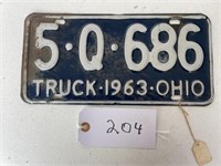License Plate Truck 1963 OH