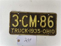 License Plate Truck OH 1935