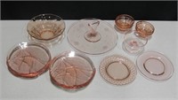 Vintage Depression Era Assorted Pink Glass