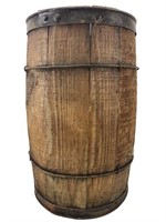 Rustic Vintage Wood Wire Banded Nail Keg/Barrel