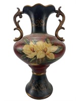 Magnolia Red/Black Flowers Floral Vase