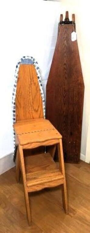 Vintage Ironing Board & Board/Stool