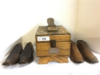 Vintage Shoe Shine Kit & Shoe Forms