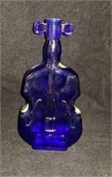 Cobault blue violin glass bottle