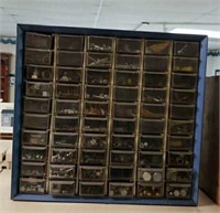 Nice 60 drawer hardware storage chest & contents