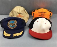 4 assorted baseball hats