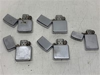 LOT OF 5 ZIPPO LIGHTERS IN USED CONDITION