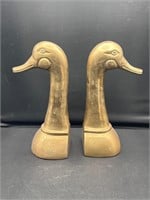 Vintage Brass PWF Duck Mallard Bird Bookends