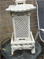 Speckled White Ceramic Pagoda Outdoor Lantern