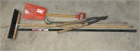 Miscellaneous tools incl. broom, pruner, & more
