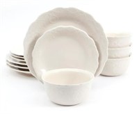 Cowgirl Lace 12-Piece Dinnerware Set, Linen