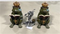 Three Frog Figurines