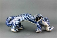 Chinese Blue & White Porcelain Dragon Qing Period