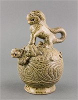 Song Style Longquan Lion Porcelain Inverted Ewer