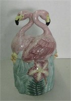 12" Flamingo Topped cookie Jar - 1991