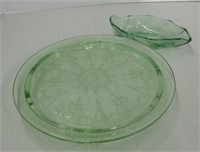 10" Vintage Cake Plate With 7" Serving Dish