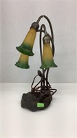 Water Lilly lamp with glass shades.  Stands 16