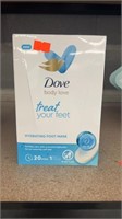 Dove Hydrating Foot Mask, 2 Boxes