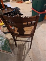 WOODEN CHAIR WITH WOVEN SEAT