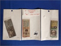 3 MATCHBOOK CARDS "YRS" 1936-1937