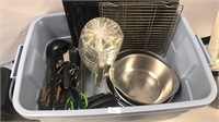 Lot of cookware, utensils, and bakeware. All very