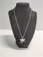 STERLING SILVER DRAGONFLY PENDANT NECKLACE