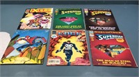 6 comics Superman, spiderman