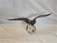 Signed Art Glass Eagle Sculpture