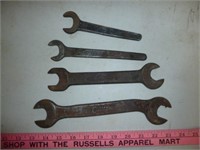 4pc Set - Antique Cadillac Box End Wrenches