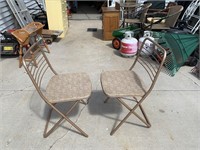 2 Vintage Metal Folding Chairs