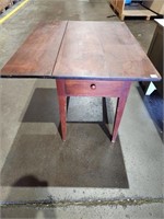 Vintage Wood Drop Leaf Table w/ Drawer